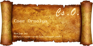 Cser Orsolya névjegykártya